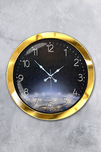 Kasva Concept 36 cm Gold Metal Strawberry Kitchen Wall Clock