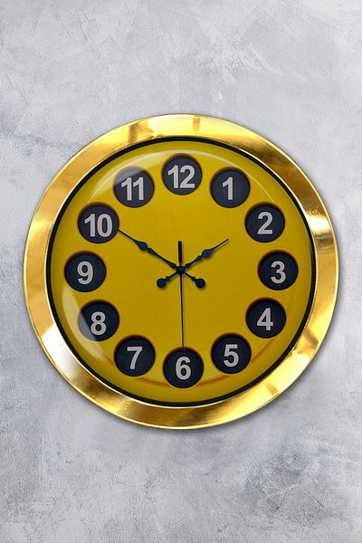Kasva Concept Gift 36 cm Gold Metal Vintage Telephone Wall Clock