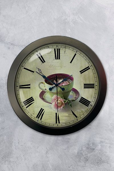 Kasva Concept Gift 36 cm Black Metal Cafe Wall Clock