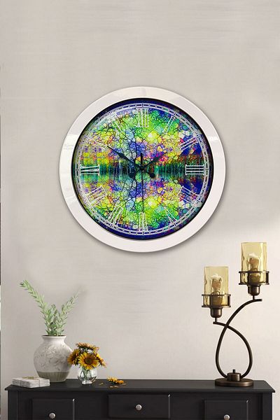 Kasva Concept Cadou 36 Cm Ceas de Perete Bijuterie Metal Alb