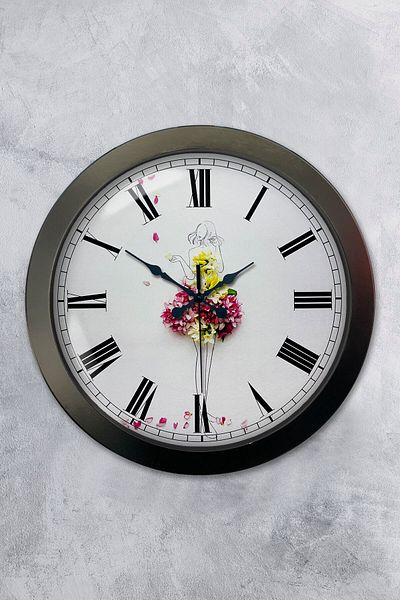Kasva Concept Gift 36 cm Black Metal Ballerina Wall Clock