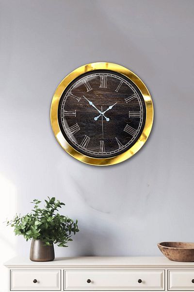 Kasva Concept Δώρο Ρολόι τοίχου με χρυσό μεταλλικό σχέδιο 36 εκ