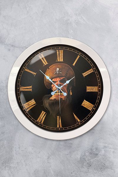 Kasva Concept Gift 36 cm White Metal Pirate Wall Clock