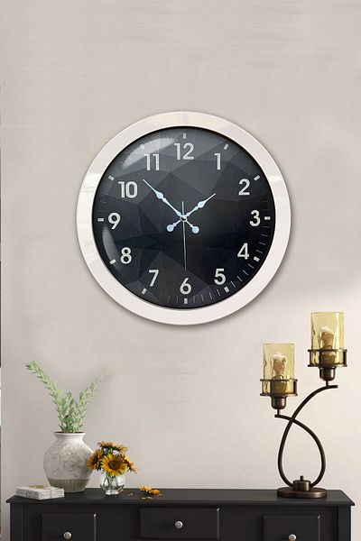 Kasva Concept Gift 36 cm White Metal Modern Design Wall Clock