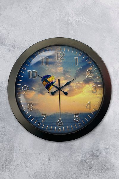 Kasva Concept Gift 36 cm Black Metal Balloon Wall Clock