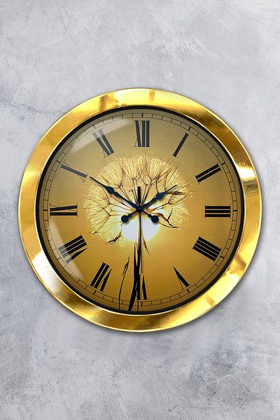 Kasva Concept Gift 36 cm Gold Metal Sun Wall Clock