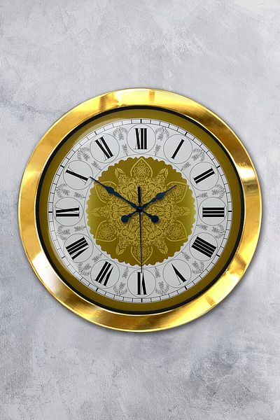 Kasva Concept Gift 36 cm Gold Metal Yellow Wall Clock