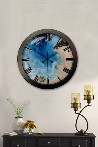 Kasva Concept Gift 36 cm Black Metal Sea Wall Clock