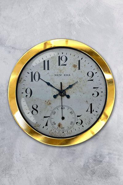 Kasva Concept 36 cm Gold Metal Antique Antique Wall Clock