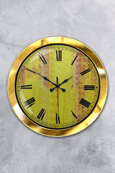 Kasva Concept 36 cm Gold Metal Vintage Design Wall Clock