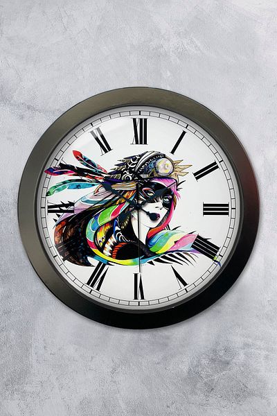 Kasva Concept Gift 36 cm Black Metal Modern Art Wall Clock