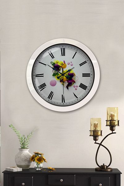 Kasva Concept Gift 36 cm White Metal Kitchen Wall Clock