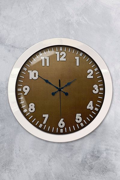 Kasva Concept Gift 36 cm White Metal Brown Wall Clock