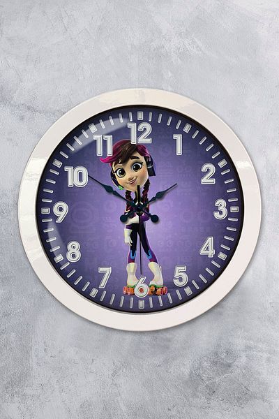 Kasva Concept Gift 36 cm White Metal Character Wall Clock