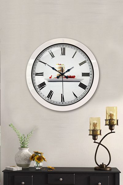 Kasva Concept Gift 36 cm White Metal Kitchen Wall Clock