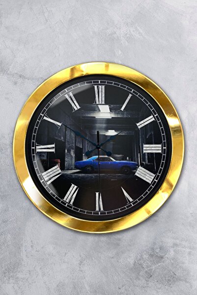Platin Saat Δώρο 36 εκ. Χρυσό Μεταλλικό Ρολόι Τοίχου Αυτοκινήτου