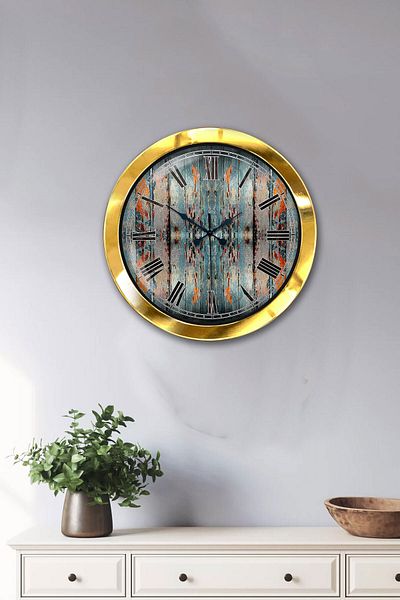 Kasva Concept Gift 36 cm Gold Metal Variegated Wall Clock