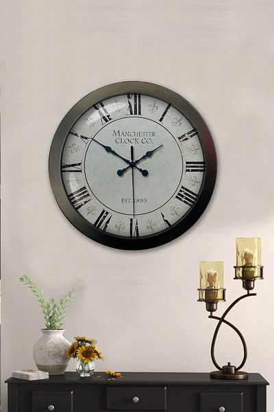 Kasva Concept Gift 36 Cm Black Metal Antique Wall Clock