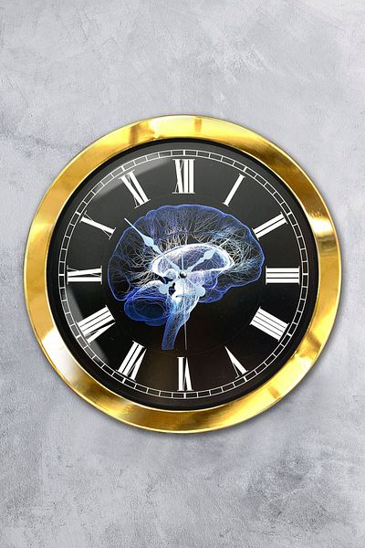 Kasva Concept Gift 36 cm Gold Metal Brain Wall Clock