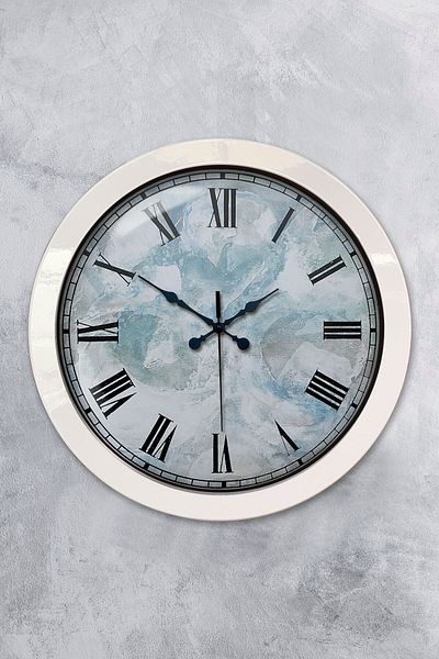 Kasva Concept Gift 36 cm White Metal Izmir Wall Clock