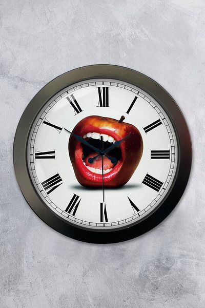 Kasva Concept Gift 36 cm Black Metal Mouth Wall Clock