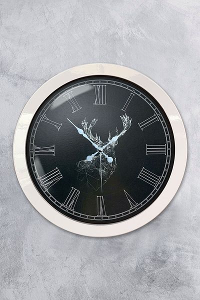 Kasva Concept Gift 36 cm White Metal Animals Wall Clock
