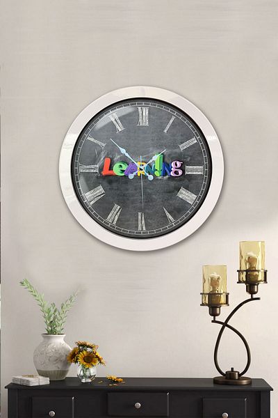 Kasva Concept Gift 36 cm White Metal English Wall Clock