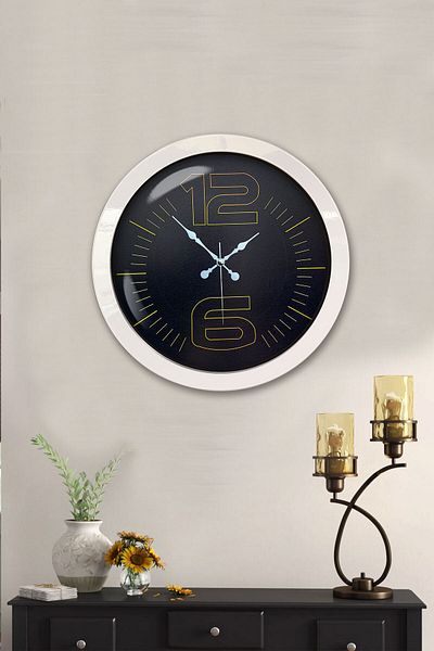 Kasva Concept Gift 36 cm White Metal Classy Wall Clock