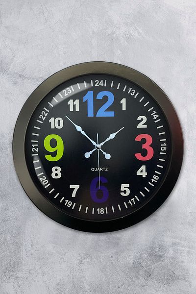 Kasva Concept Gift 36 cm Black Metal 13-24 Wall Clock