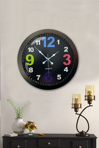 Kasva Concept Gift 36 cm Black Metal 13-24 Wall Clock
