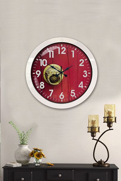 Kasva Concept Gift 36 cm White Metal Door Wall Clock