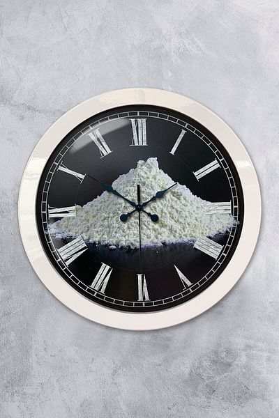 Kasva Concept Δώρο 36 εκ. Λευκό Μεταλλικό Ρολόι Κουζίνας Τοίχου