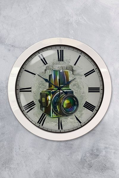Kasva Concept Gift 36 cm White Metal Photo Wall Clock