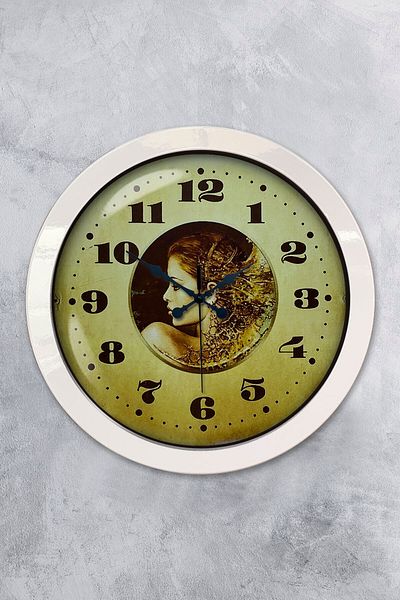 Kasva Concept Gift 36 cm White Metal Vintage Wall Clock