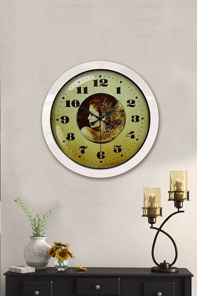 Kasva Concept Gift 36 cm White Metal Vintage Wall Clock