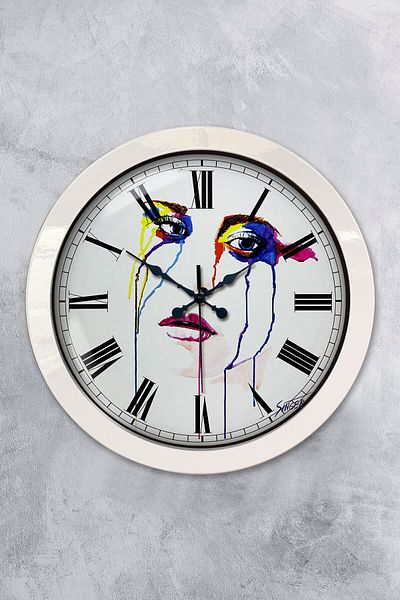 Kasva Concept Gift 36 cm White Metal Character Wall Clock