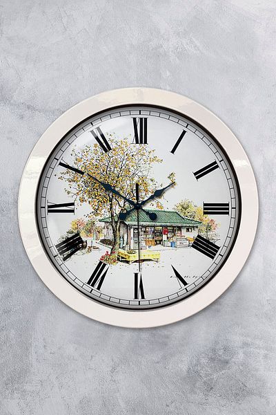 Kasva Concept Gift 36 cm White Metal Vintage Home Wall Clock