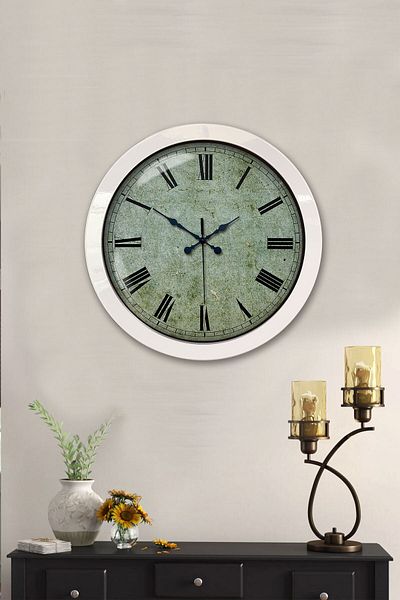 Kasva Concept Gift 36 cm White Metal Antique Wall Clock