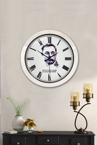 Kasva Concept 36 cm White Metal Elon Musk Wall Clock