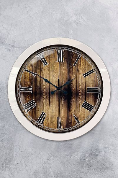 Kasva Concept Gift 36 cm White Metal Antique Wall Clock