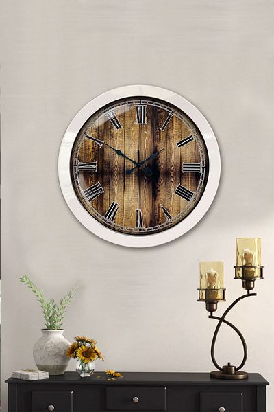 Kasva Concept Gift 36 cm White Metal Antique Wall Clock