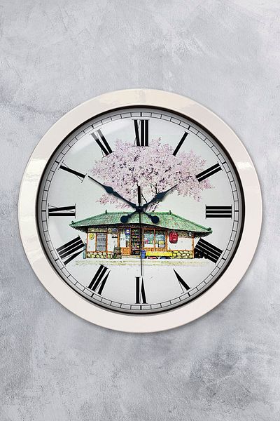 Kasva Concept Gift 36 cm White Metal Vintage Home Wall Clock
