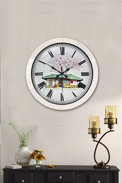 Kasva Concept Gift 36 cm White Metal Vintage Home Wall Clock