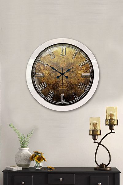Kasva Concept Gift 36 cm White Metal Girne Wall Clock