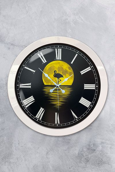 Kasva Concept Gift 36 cm White Metal Night Wall Clock