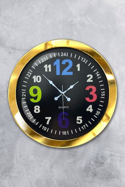 Platin Saat ساعة حائط هدية 36 سم معدنية ذهبية اللون ذهبية اللون 13-24