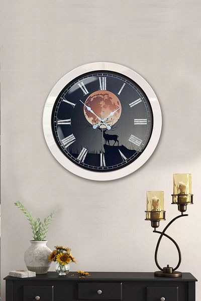 Kasva Concept Gift 36 cm White Metal Sunset Wall Clock