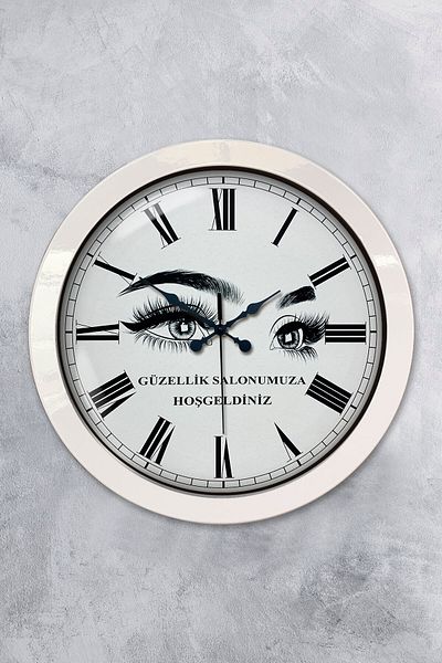 Kasva Concept 36 cm White Metal Beauty Salon Wall Clock