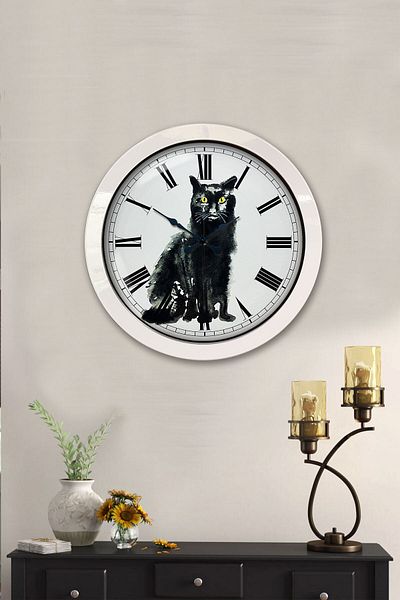 Kasva Concept Gift 36 cm White Metal Figure Wall Clock