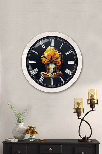 Kasva Concept Gift 36 cm White Metal Decorative Wall Clock